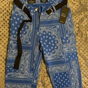 American Bazi Blue Bandana Jogger Pants